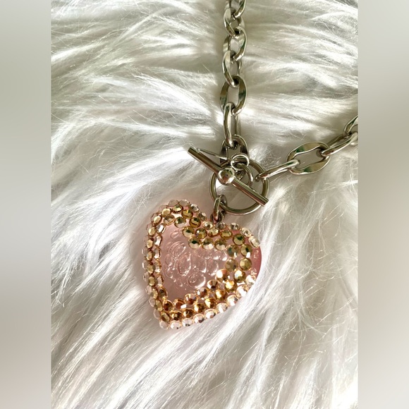 Tarina Tarantino Swarovski Crystal Heart Toggle Necklace Pink - Picture 3 of 8
